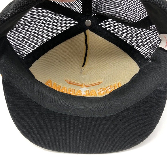 Vintage USS Alabama Black Snap Back Mesh Truckers Cap Gold Scrambled Eggs Navy - Picture 9 of 9